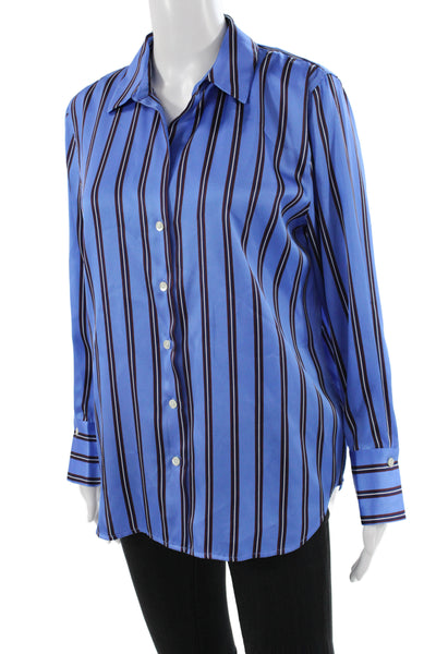 Rails Womens Collared Striped Button-Up Long Sleeve Polyester Petite Size S