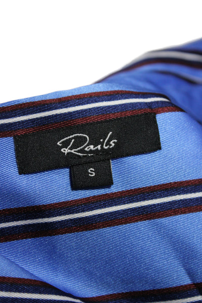Rails Womens Collared Striped Button-Up Long Sleeve Polyester Petite Size S