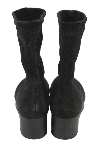 Robert Clergerie Womens Suede Low Wedge Ankle Boots Black Size 6.5 B