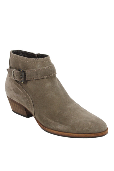 Aquatalia By Marvin K Womens Suede Belted Ankle Boots Beige Size 6
