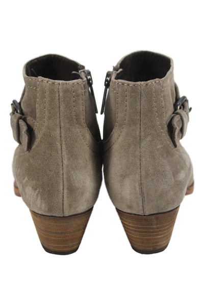 Aquatalia By Marvin K Womens Suede Belted Ankle Boots Beige Size 6