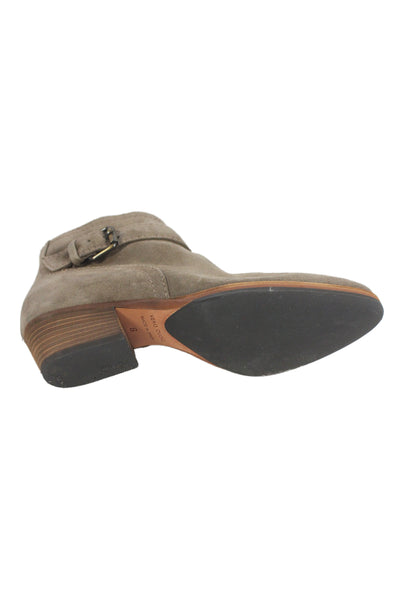 Aquatalia By Marvin K Womens Suede Belted Ankle Boots Beige Size 6