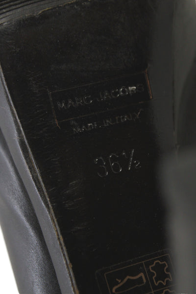 Marc Jacobs Womens Leather Low Platform Ankle Boots Black Size 36.5 6.5