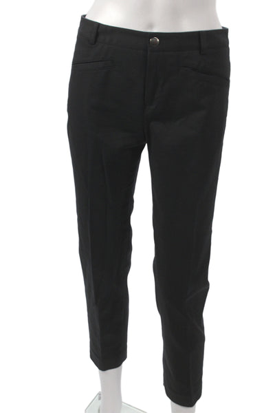 Club Monaco Women Ankle Pants Black 65% Cotton Button Inseam 26 Size 2