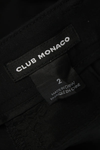 Club Monaco Women Ankle Pants Black 65% Cotton Button Inseam 26 Size 2