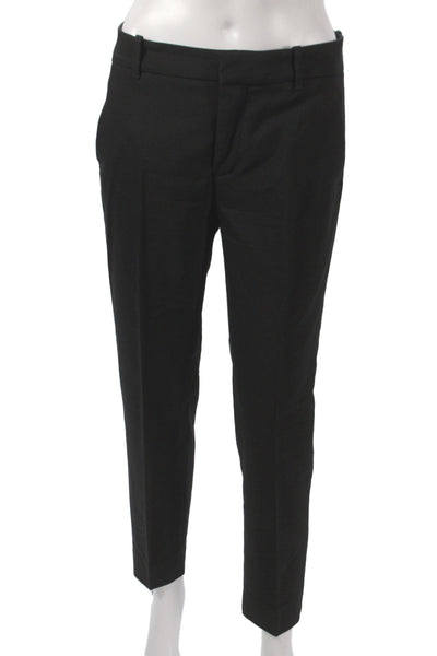 Zara Womens Dress Pants Black Classic Solid Hook & Eye Size S