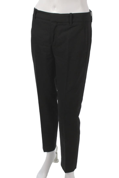 Zara Womens Dress Pants Black Classic Solid Hook & Eye Size S