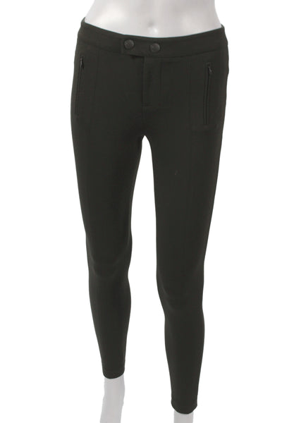 Vince Womens Ankle Pants Black Button Solid Casual Size 2
