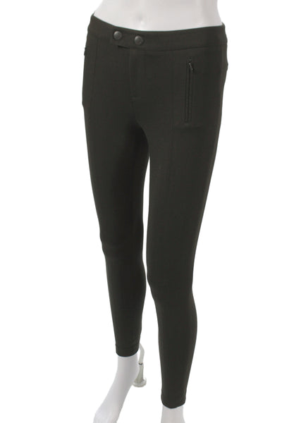 Vince Womens Ankle Pants Black Button Solid Casual Size 2