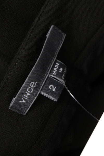 Vince Womens Ankle Pants Black Button Solid Casual Size 2