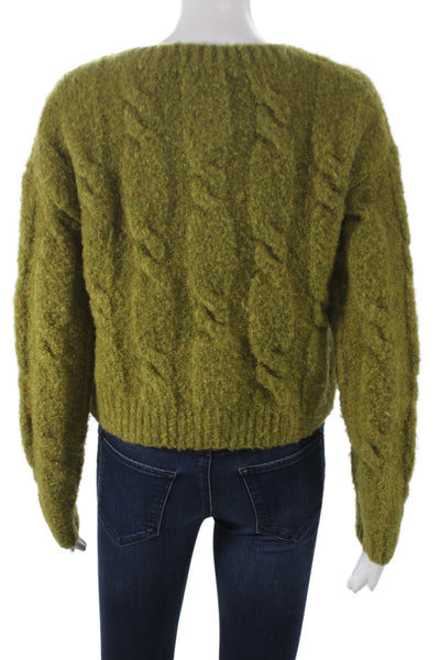 Line & Dot Women Cardigan Green Long Sleeve Round Neck Size XS