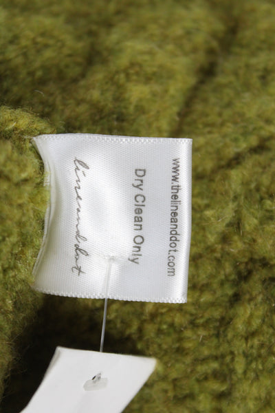 Line & Dot Women Cardigan Green Long Sleeve Round Neck Size XS
