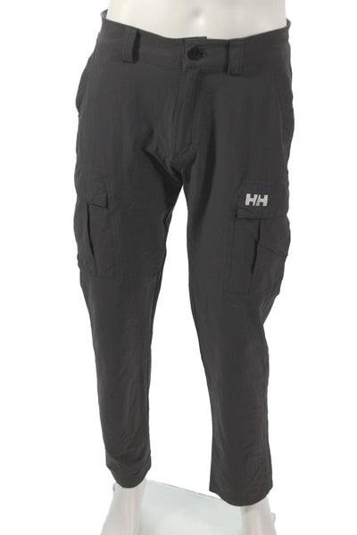 Helly Hansen Mens Cargo Pants Gray Polyamide Button Fly Outdoor Size 30