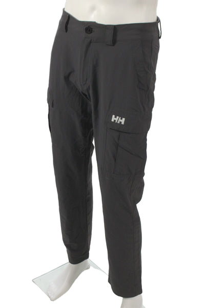 Helly Hansen Mens Cargo Pants Gray Polyamide Button Fly Outdoor Size 30