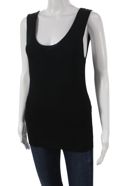 Zara Women Basic Sleeveless Tank Black Scoop Neck Pullover Size L
