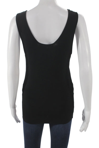 Zara Women Basic Sleeveless Tank Black Scoop Neck Pullover Size L