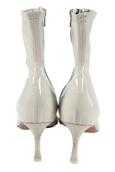 Rag & Bone Womens Patent Leather Stiletto Heels Sock Boots Beige Size EUR 41