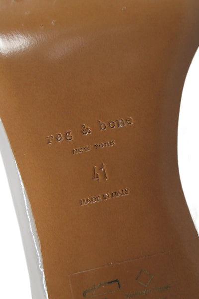 Rag & Bone Womens Patent Leather Stiletto Heels Sock Boots Beige Size EUR 41