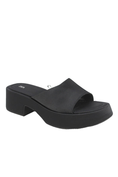 Zara Womens Square Toe Platform Mule Sandals Black Size EUR 41