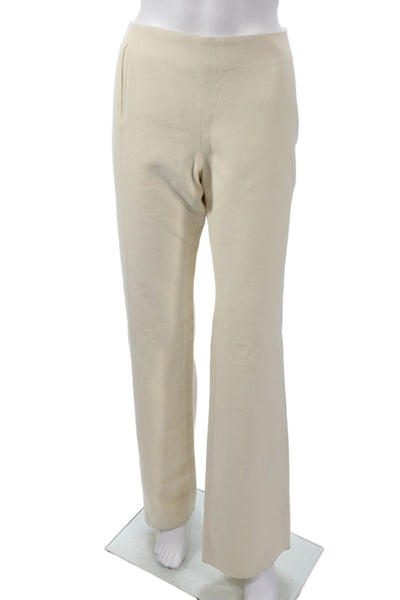 Lanvin Womens Ivory Cotton Dress Pants Zip Inseam 33 Size 44