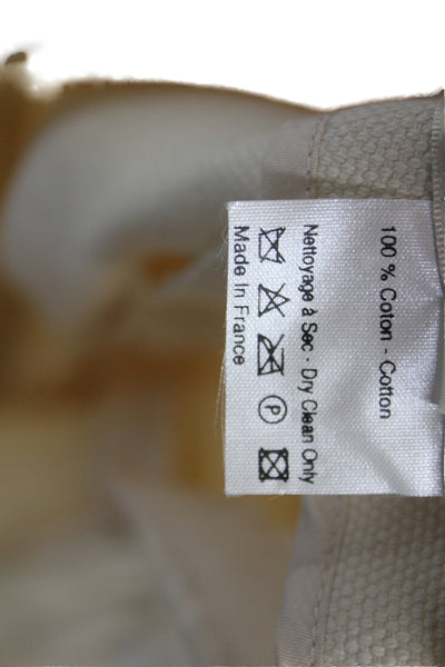 Lanvin Womens Ivory Cotton Dress Pants Zip Inseam 33 Size 44