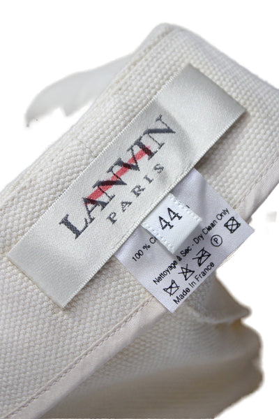 Lanvin Womens Ivory Cotton Dress Pants Zip Inseam 33 Size 44