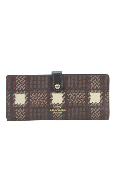 Coach Womens Canvas Abstract Print Wallet Multi Colored