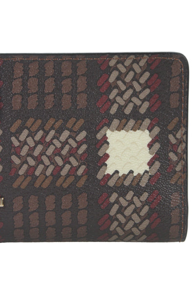 Coach Womens Canvas Abstract Print Wallet Multi Colored