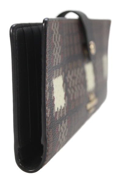 Coach Womens Canvas Abstract Print Wallet Multi Colored