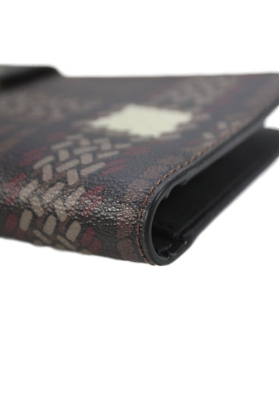 Coach Womens Canvas Abstract Print Wallet Multi Colored