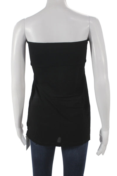 Roberto Cavalli Women Jersey Blouse Off Shoulder Black Sleeveless Zip Size 44