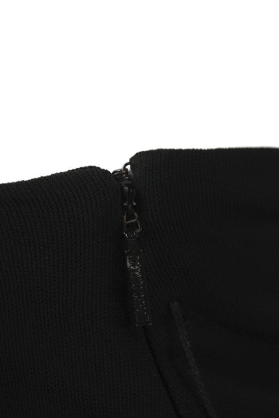 Roberto Cavalli Women Jersey Blouse Off Shoulder Black Sleeveless Zip Size 44