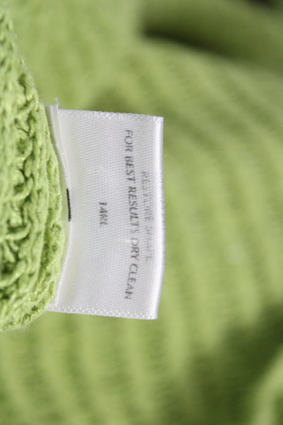 Eileen Fisher Womens Green Linen Pullover Boat Neck Long Sleeve Size M