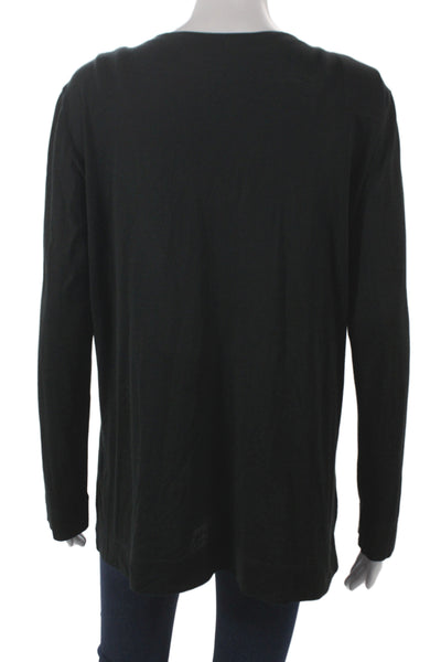 Eileen Fisher Women Cardigan Black V-Neck Long Sleeve Size M