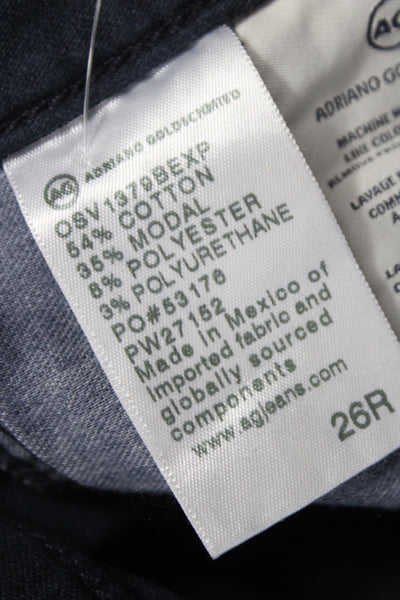 AG Adriano Goldschmied Womens Skinny Jeans Black Cotton Size 26