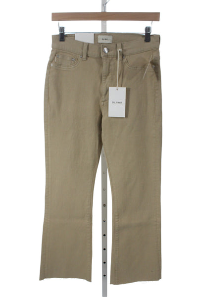 DL1961 Womens Cropped Beige High Rise Cotton Jeans Size 27