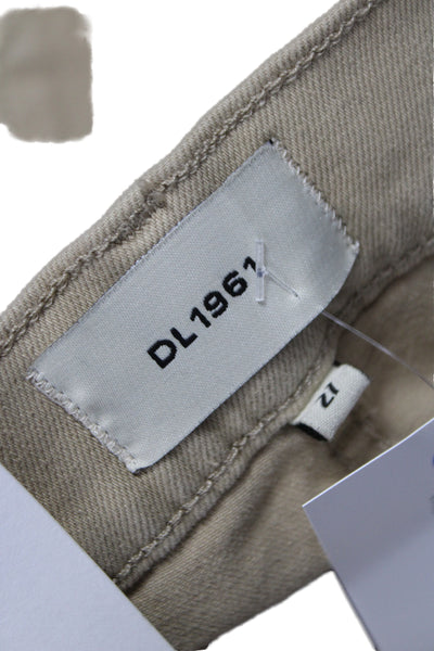 DL1961 Womens Cropped Beige High Rise Cotton Jeans Size 27