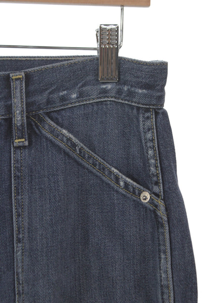 Amo Womens Wide-Leg Jeans Blue High Rise Button Cotton Size 28