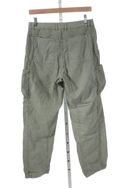 John Elliott Mens Cargo Pants Green 100% Cotton Button 26 Inseam Size S