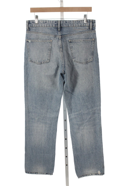 Zara Womens Straight Blue High Rise Jeans Size 8