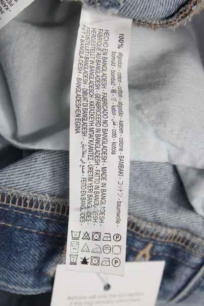 Zara Womens Straight Blue High Rise Jeans Size 8