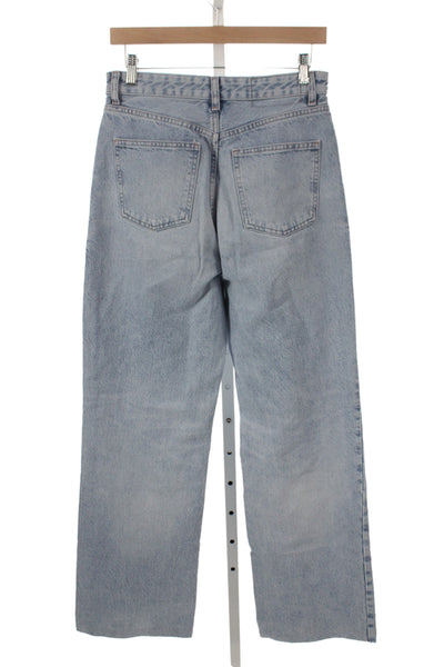 Zara Women Straight Jeans Blue High Rise Cotton Size 6