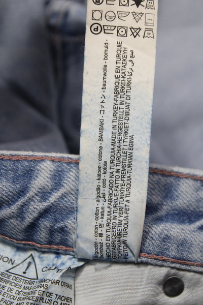Zara Women Straight Jeans Blue High Rise Cotton Size 6