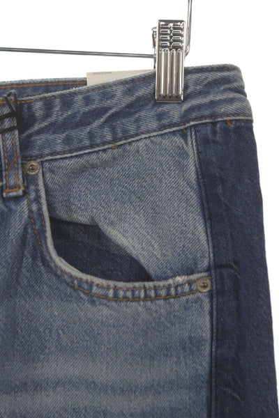 Zara Women Straight High Rise Jeans Blue 100% Cotton Button Size 2