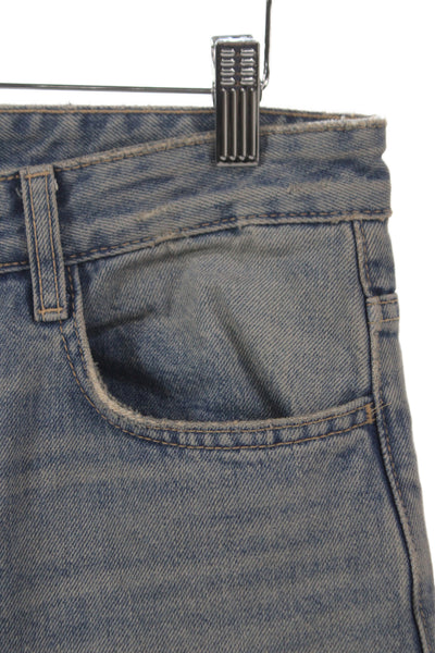 Zara Women High Rise Wide Leg Jeans Blue Button Fly 26 Inseam Size 6