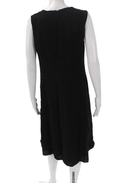 Givenchy Women Shift Dress Black Sleeveless Knee Length V-Neck Size 40