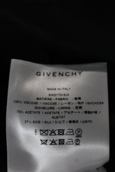 Givenchy Women Shift Dress Black Sleeveless Knee Length V-Neck Size 40