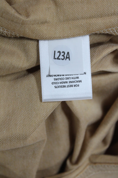 Peter Millar Mens Beige Collared Short Sleeve T-Shirt Pima Cotton Size L
