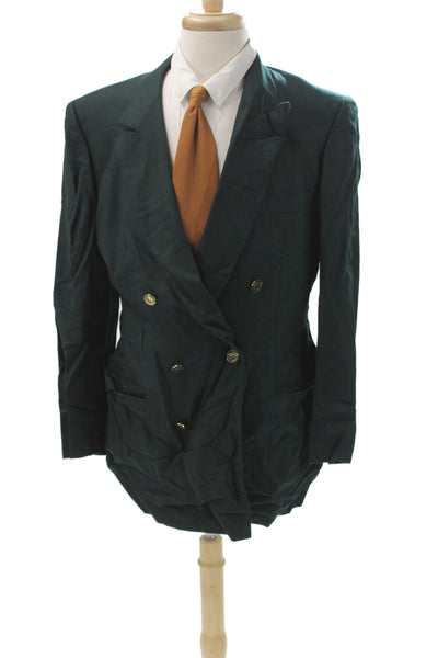 Brioni Mens Wool Blazer Green Button Size 42