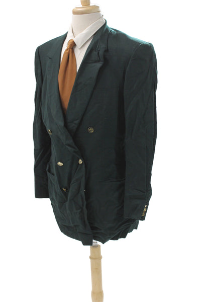 Brioni Mens Wool Blazer Green Button Size 42